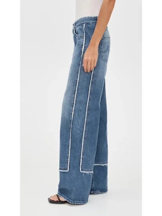 NWT Adriano Goldschmied AG Adria in Socialite Low-rise Paneled Wide Leg Jeans 27 - Picture 2 of 16